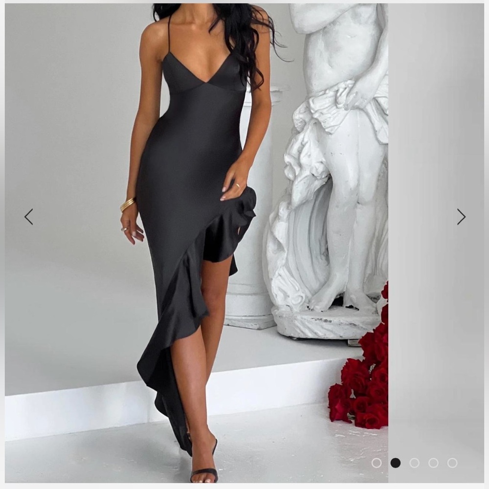 Elegant Black High Low Dress